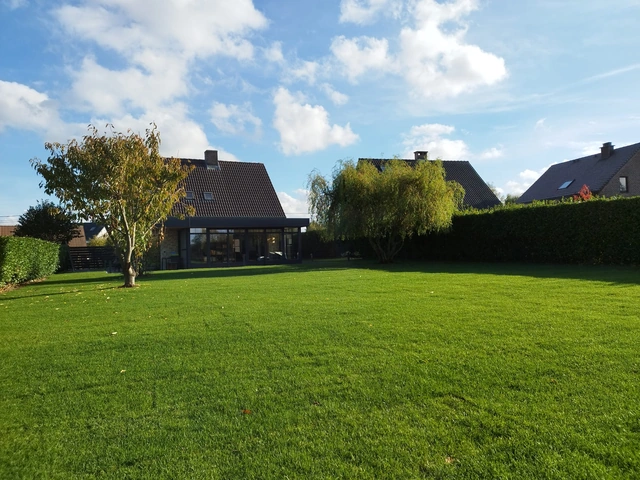 Un grand jardin ouvert et verdoyant